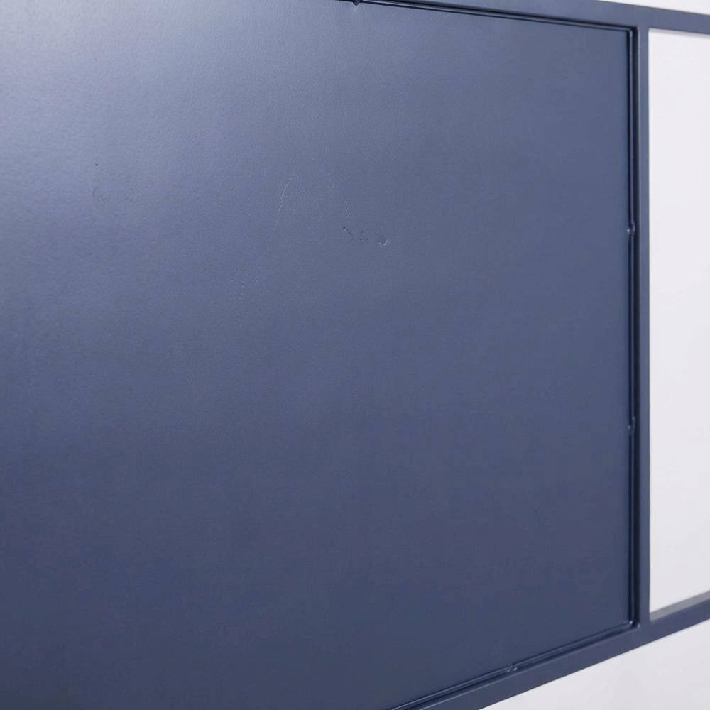 Alt View 1. Starlight Canyon Home - Distressed Metal Queen Metal Headboard with Vintage Design and Metal Tube Frame - Blue.