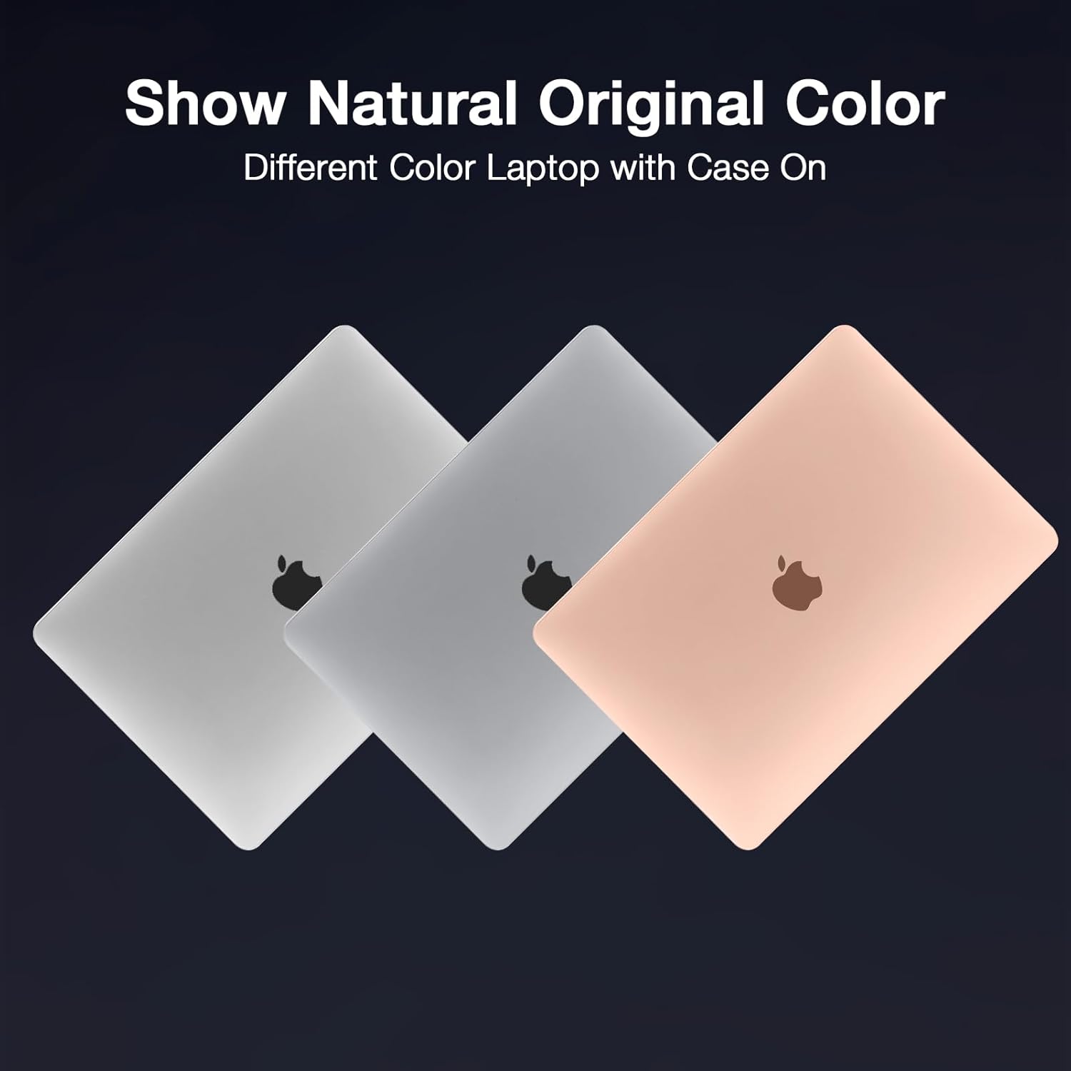 Show Natural Original Color  
Different Color Laptop with Case On