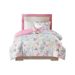 Gracie Mills - Ysolde Butterfly Dreams 4-Piece Comforter Set for Kids - Pink