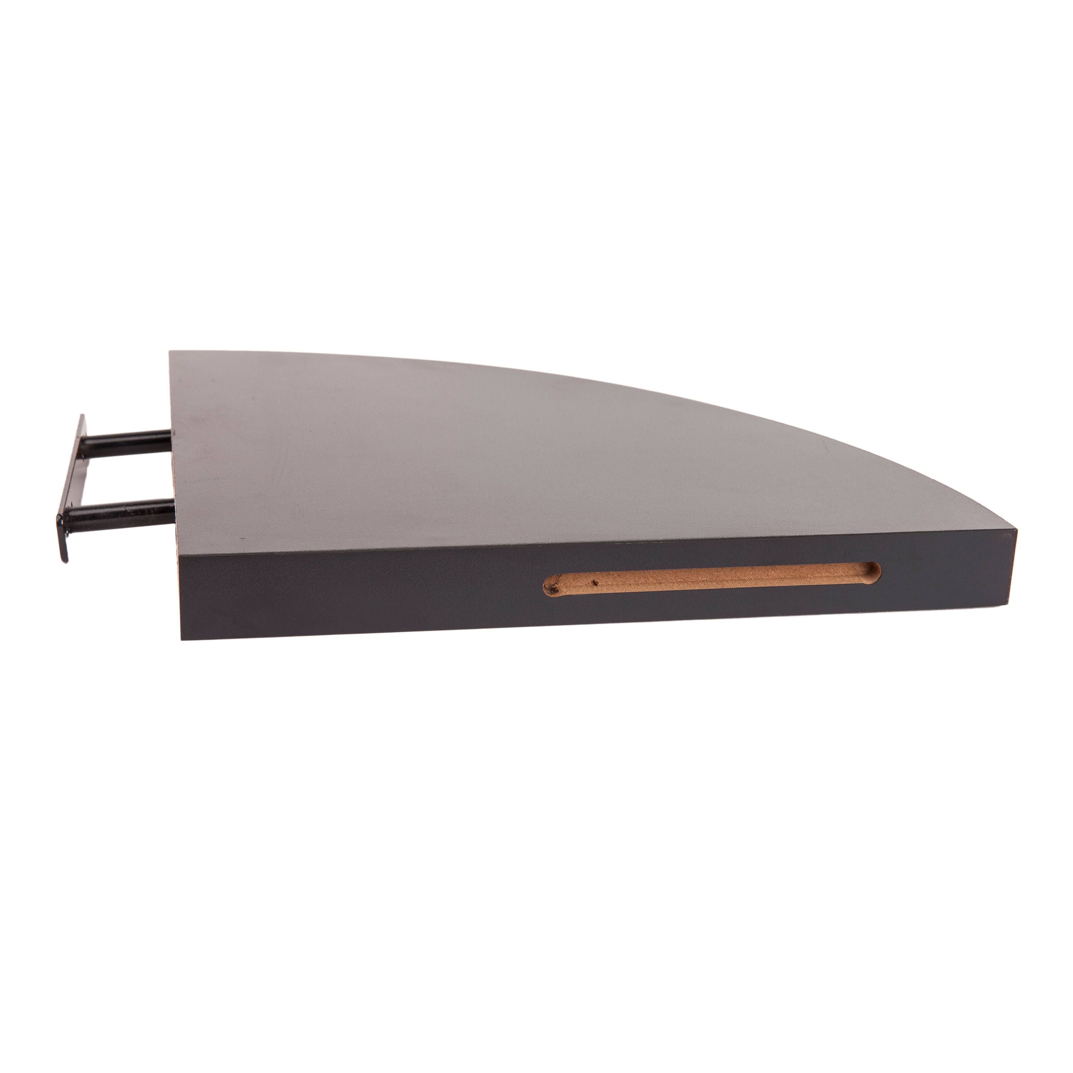 Back. Danya B - Corner Radial Shelves (Set of 2) - Walnut - Brown.