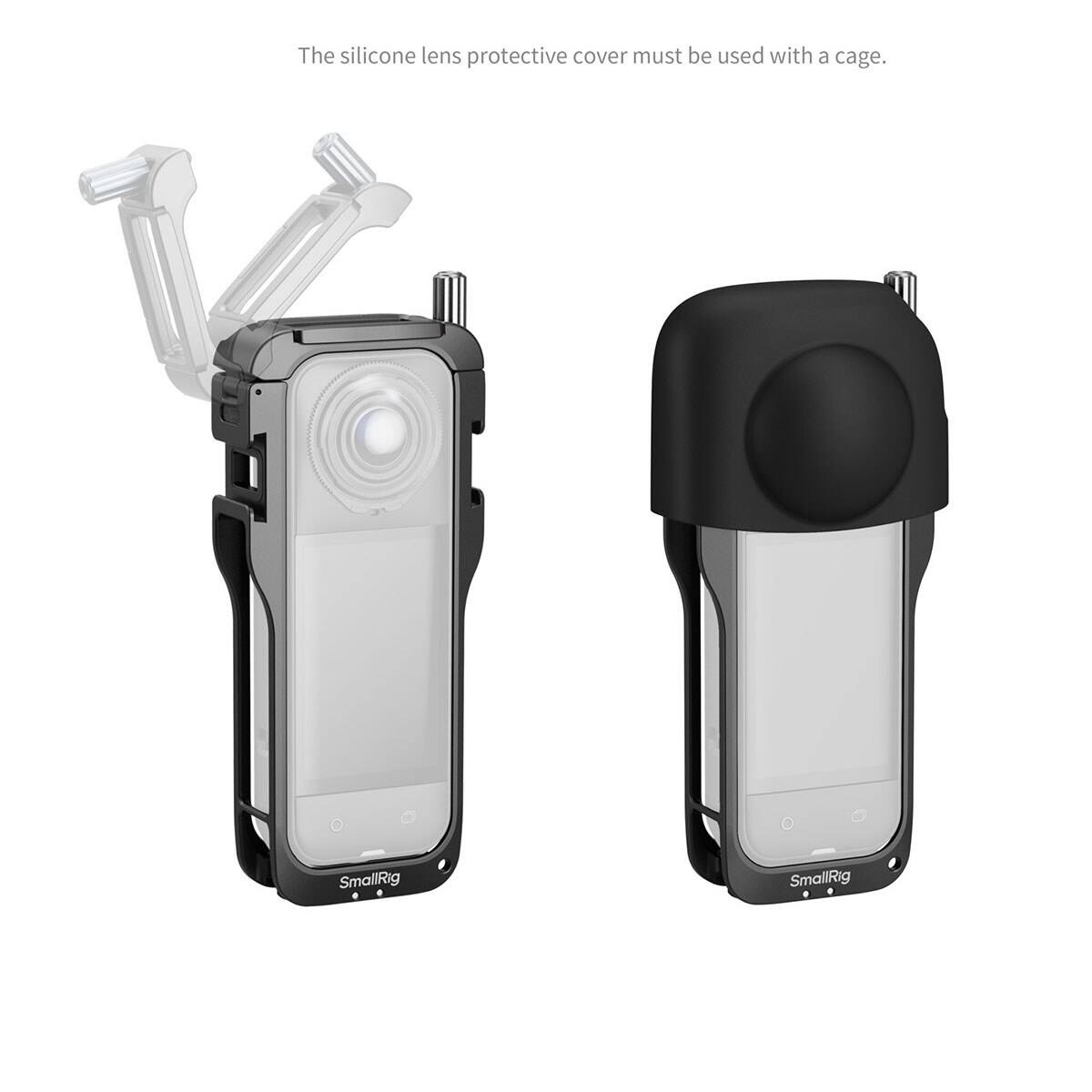 The silicone lens protective cover must be used with a cage.

SmallRig