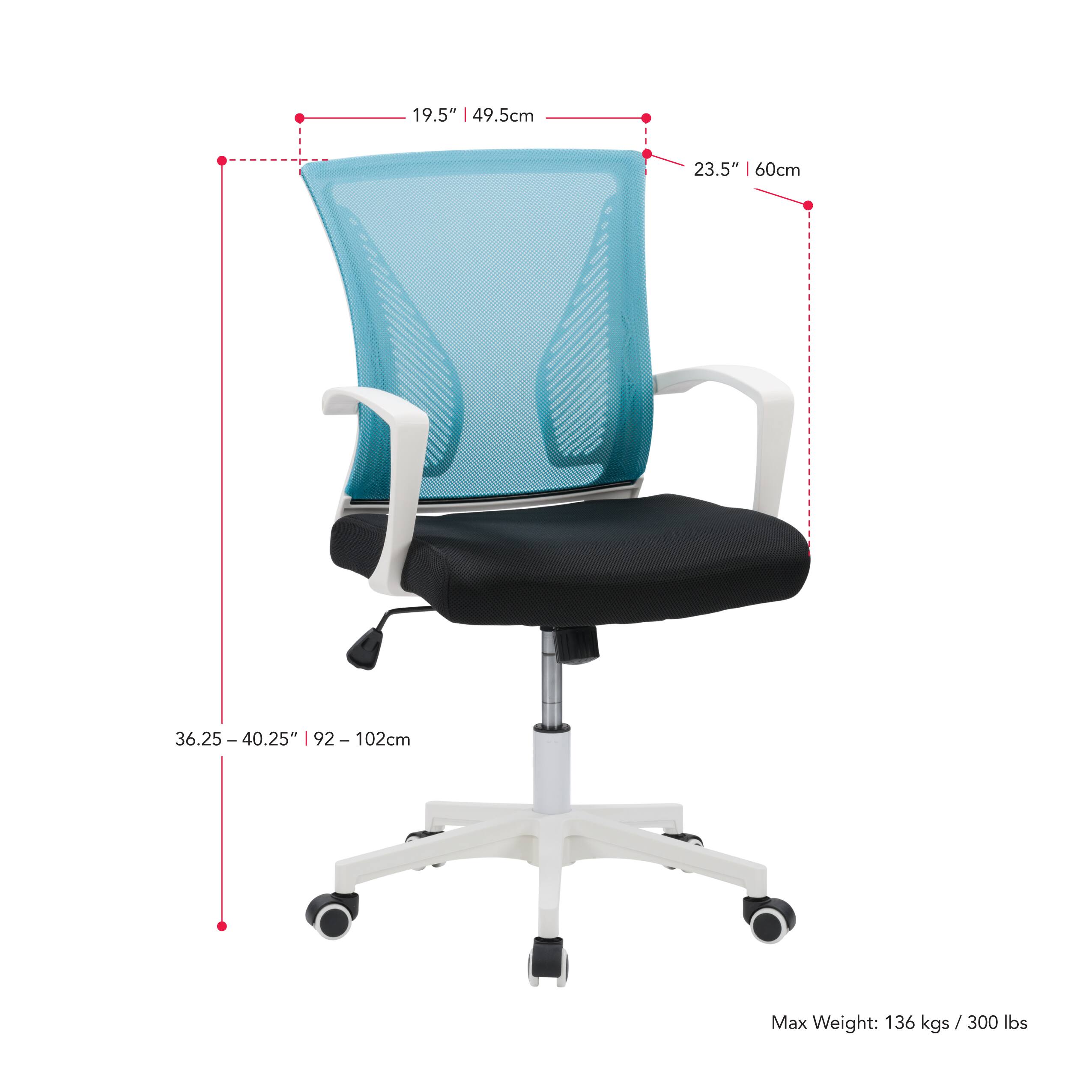 Alt View 15. CorLiving - Workspace Mesh Back Office Chair - Teal and White.