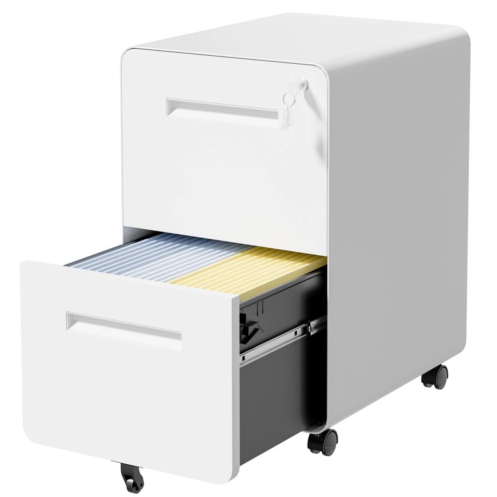 Alt View 8. Loheer - Loheer 2 Drawer Metal File Cabinet Lockable Rolling Under Desk.