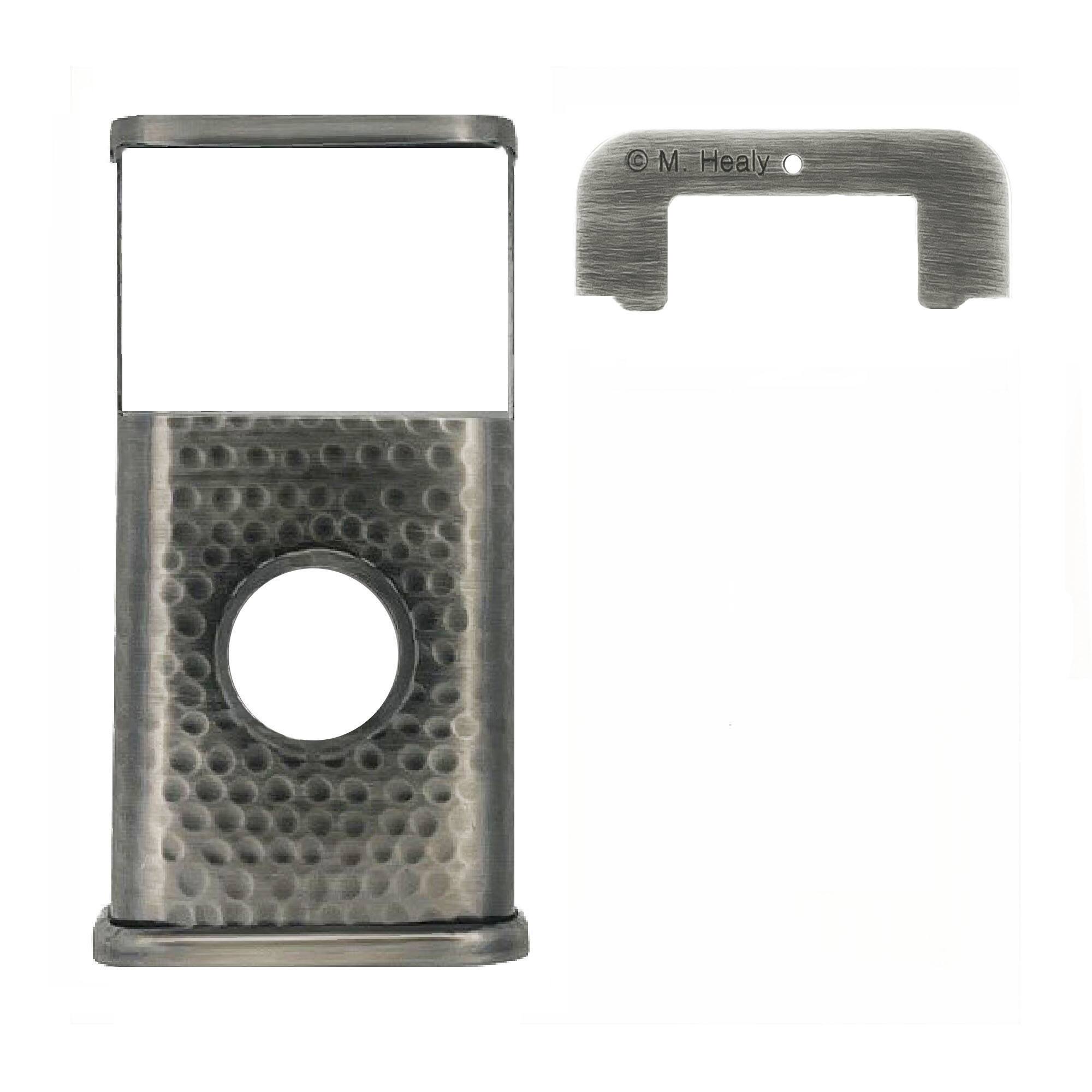 Back. Michael Healy - Hammered Video Doorbell Cover (Ring Battery Doorbell 2024 Release) - Antique Pewter.