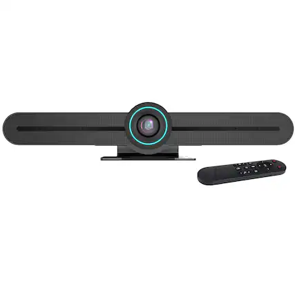 Front. Delton - Delton C75 4K PTZ Video Bar Webcam with Mic & Speakers, Black - Black.