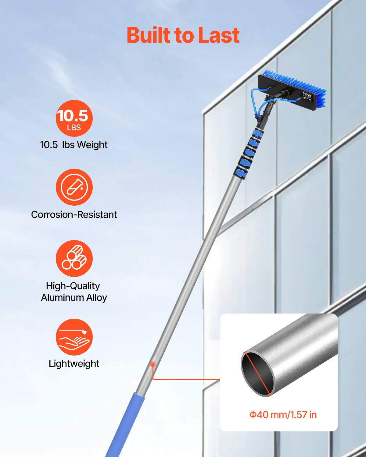 Built to Last

10.5 LBS
10.5 lbs Weight

Corrosion-Resistant

High-Quality Aluminum Alloy

Lightweight

40 mm/1.57 in