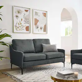 Corland Upholstered Fabric Loveseat by Modway - Charcoal