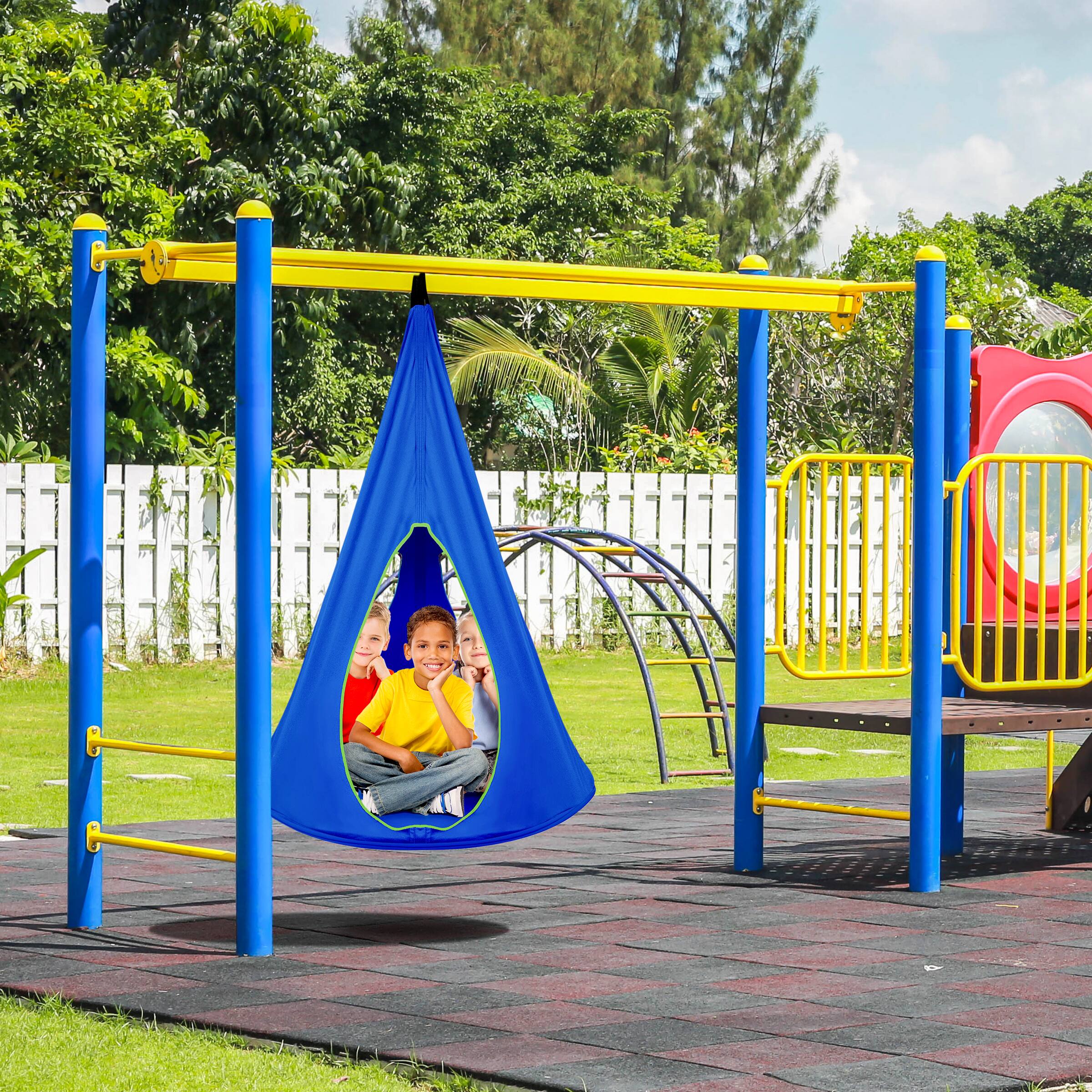 Alt View 1. Sorbus - Sorbus Pod Swing for Kids,  Durable Hanging Hammock Chair w/Adjustable Rope,  2 Windows & 1 Entrance.