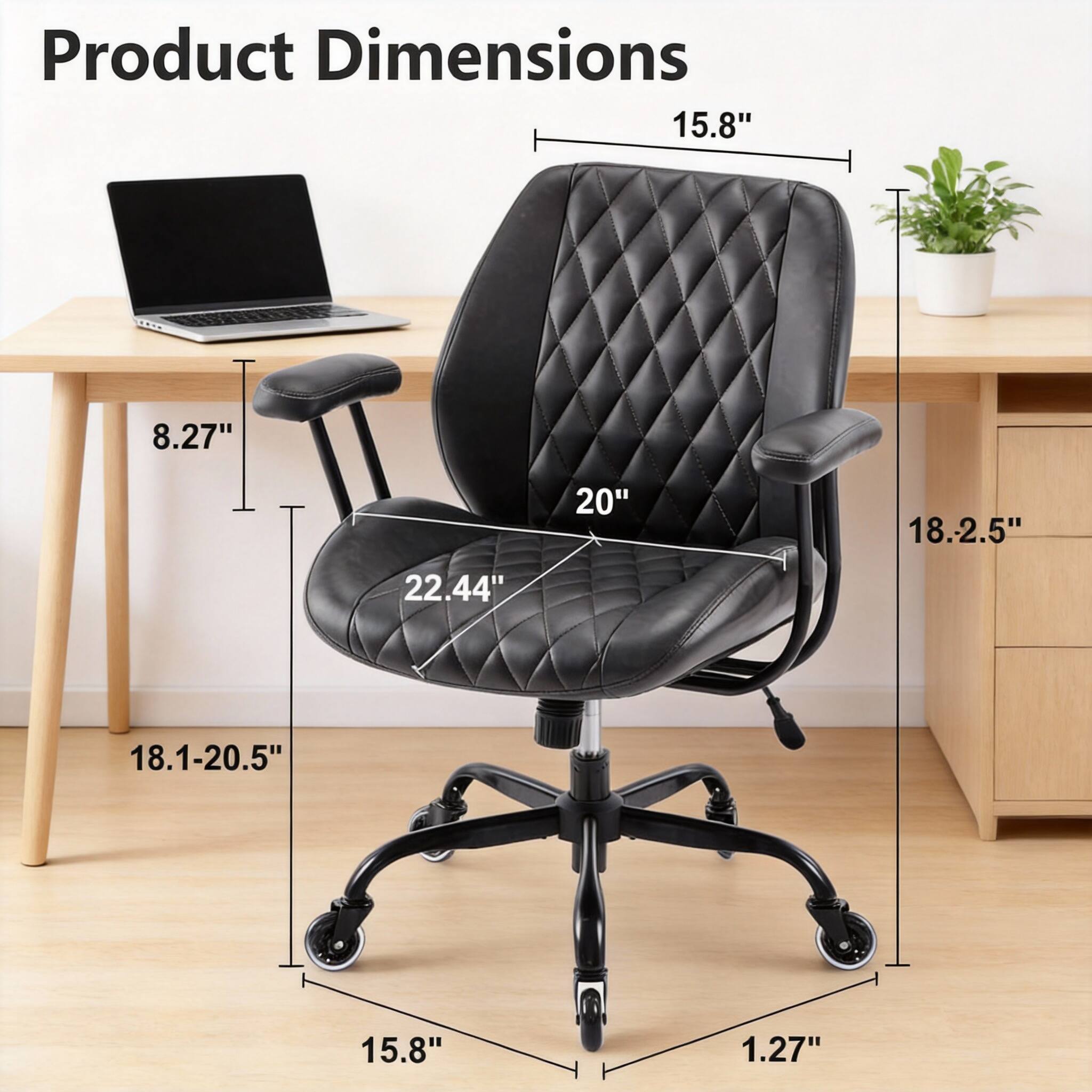 Product Dimensions: 15.8" x 8.27" x 22.44" x 20" x 18.25" x 18.1-20.5" x 15.8" x 1.27"