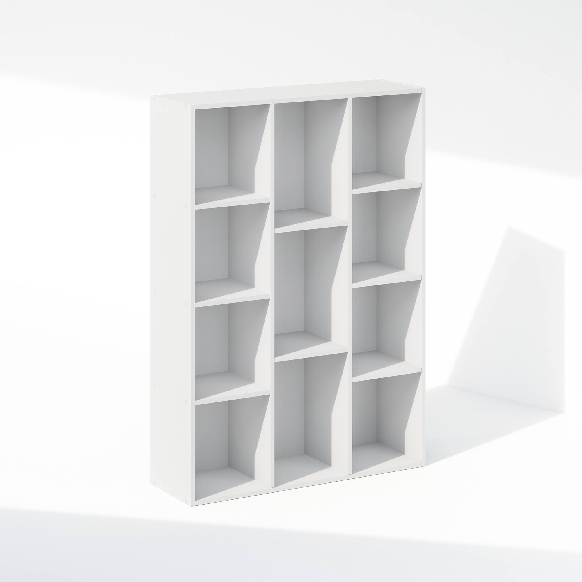 Front. Furinno - Reed 11-Cube Multipurpose Open Shelf Clothing & Closet Storage Organization - White.