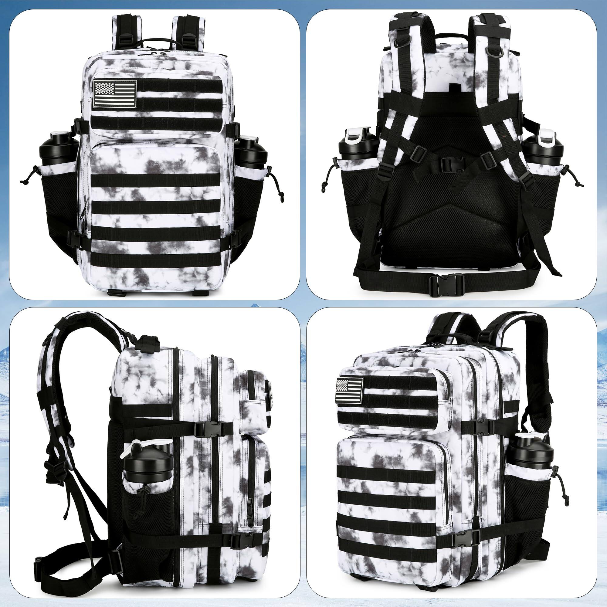 Alt View 2. Stamp n Camp - 45l Assault Backpack 3 Day Pack With Molle Waterproof Rucksack For Backpacks (blackwhite Camo) - Light Blue.