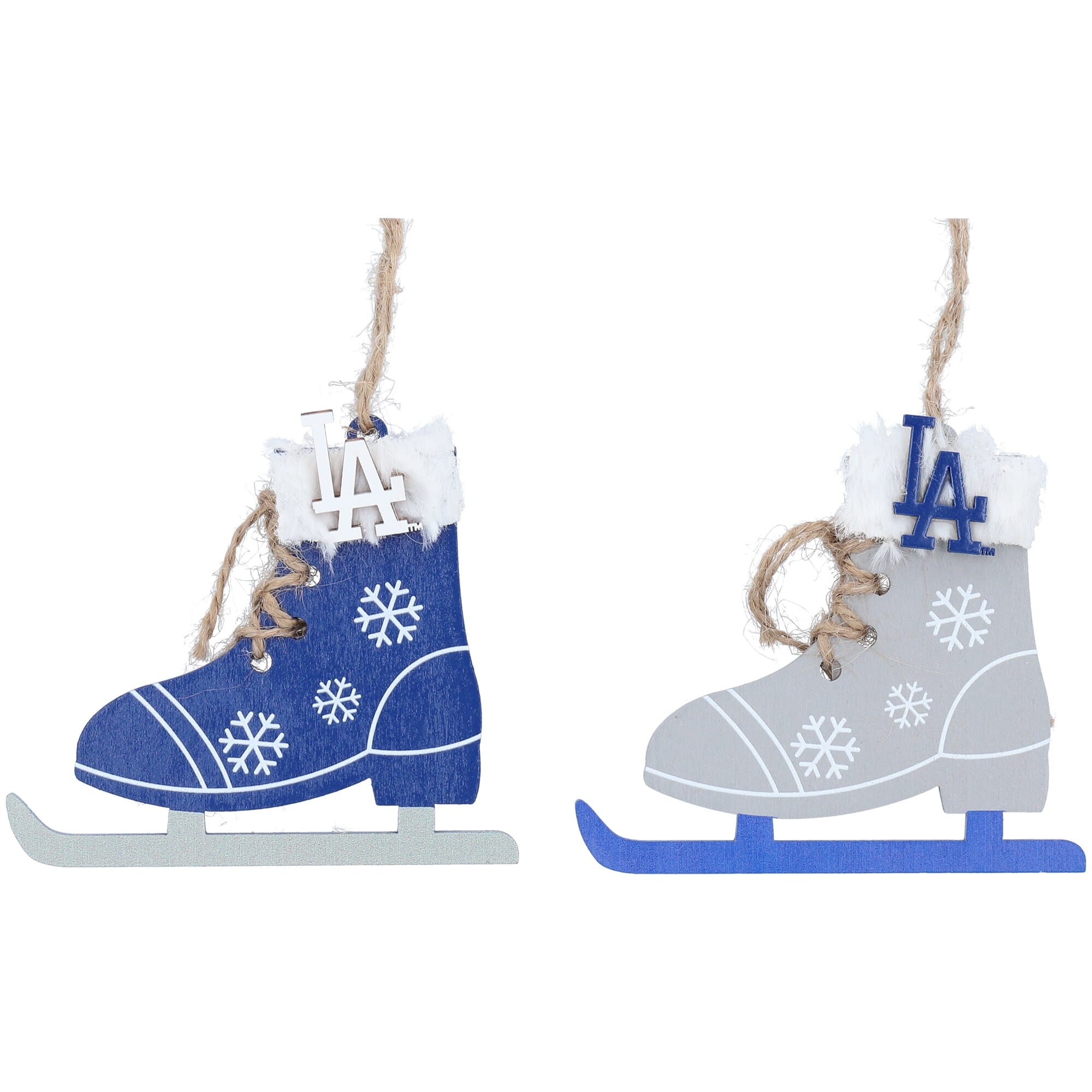 The Memory Company - Los Angeles Dodgers Two-Pack Ice Skate Ornament Set - Multicolor