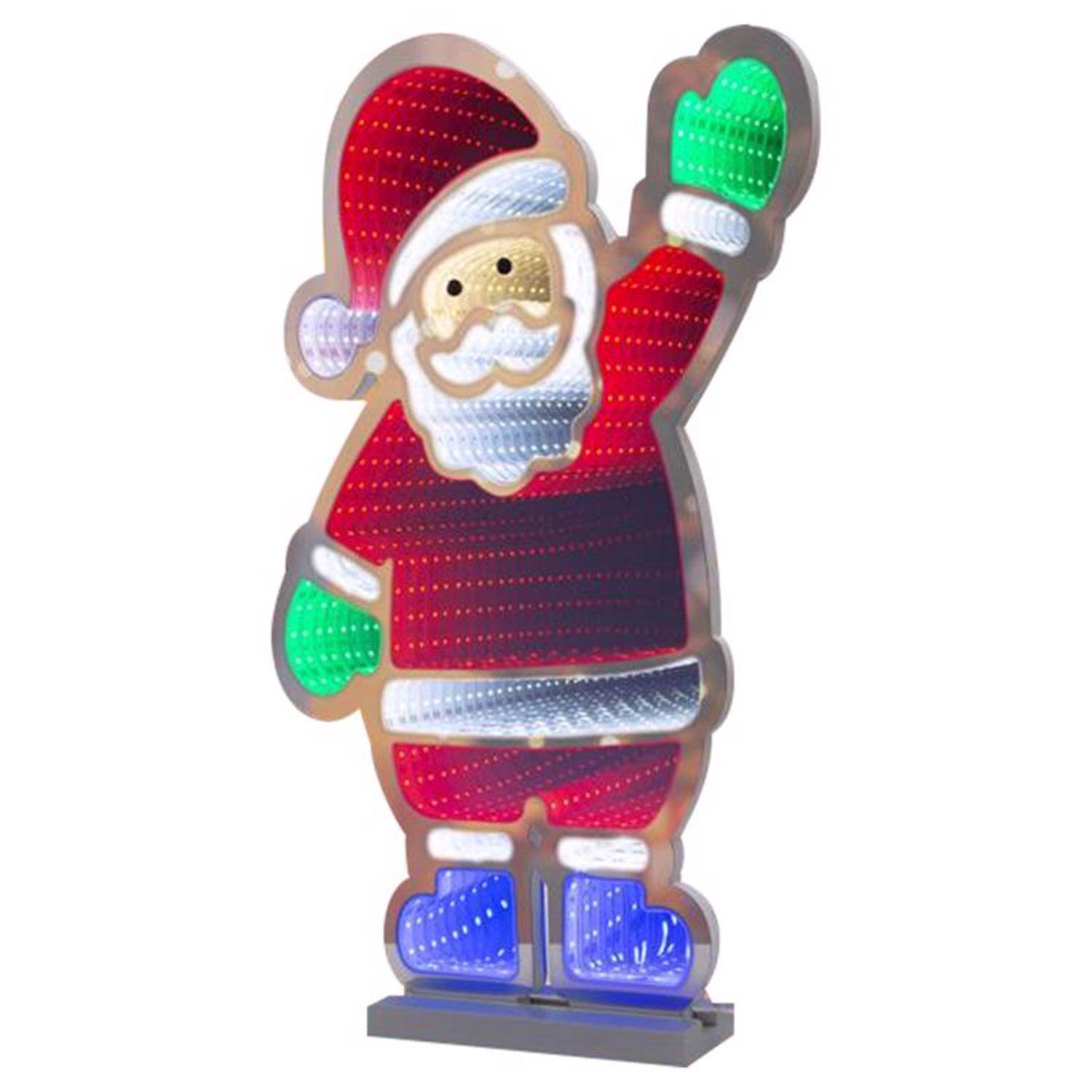 Front. Celebrations - Celebrations LED Multi Santa Animated Decor 22 in. (Case of 4) - Multicolored.