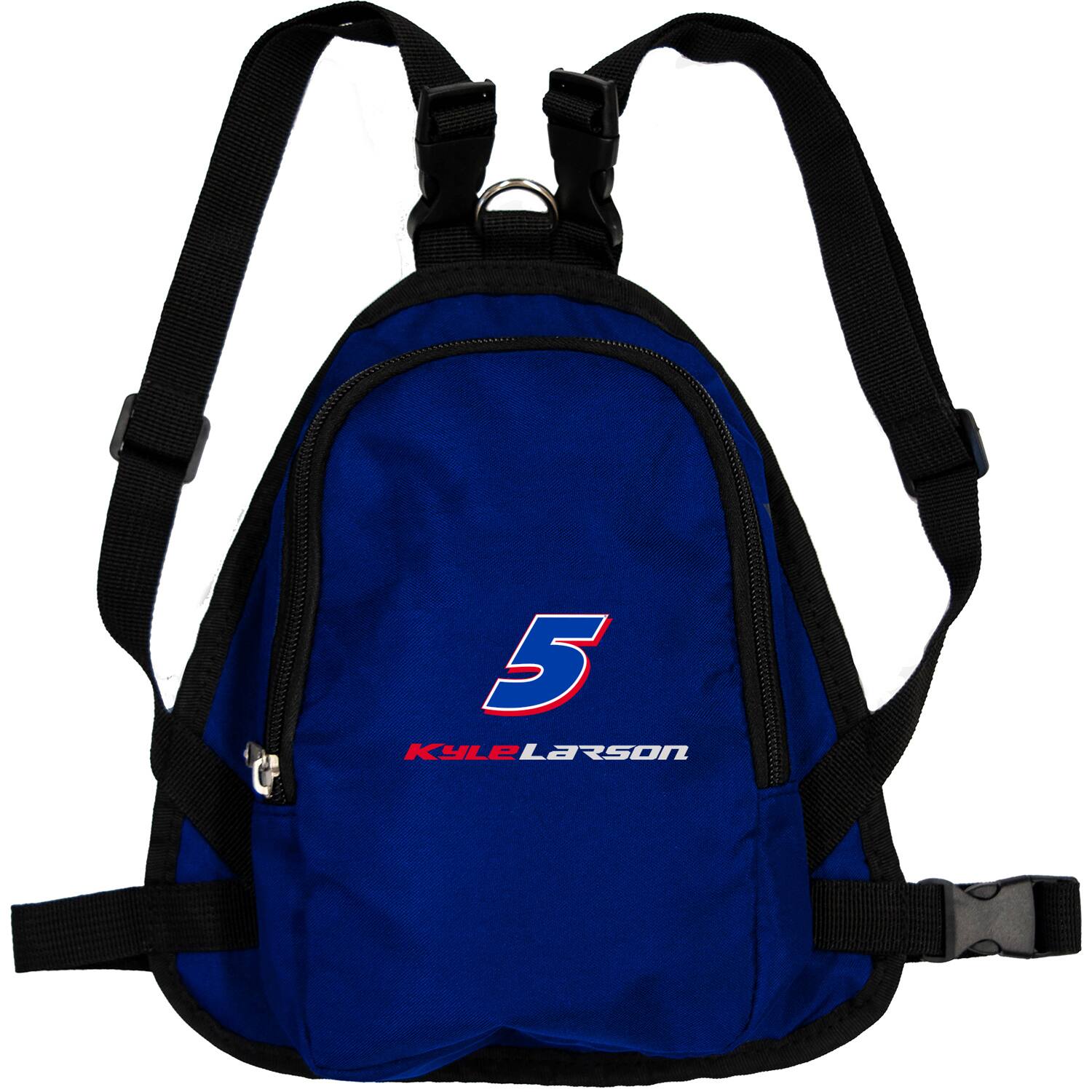 Front. Little Earth - Kyle Larson Mini Pet Backpack - Blue.
