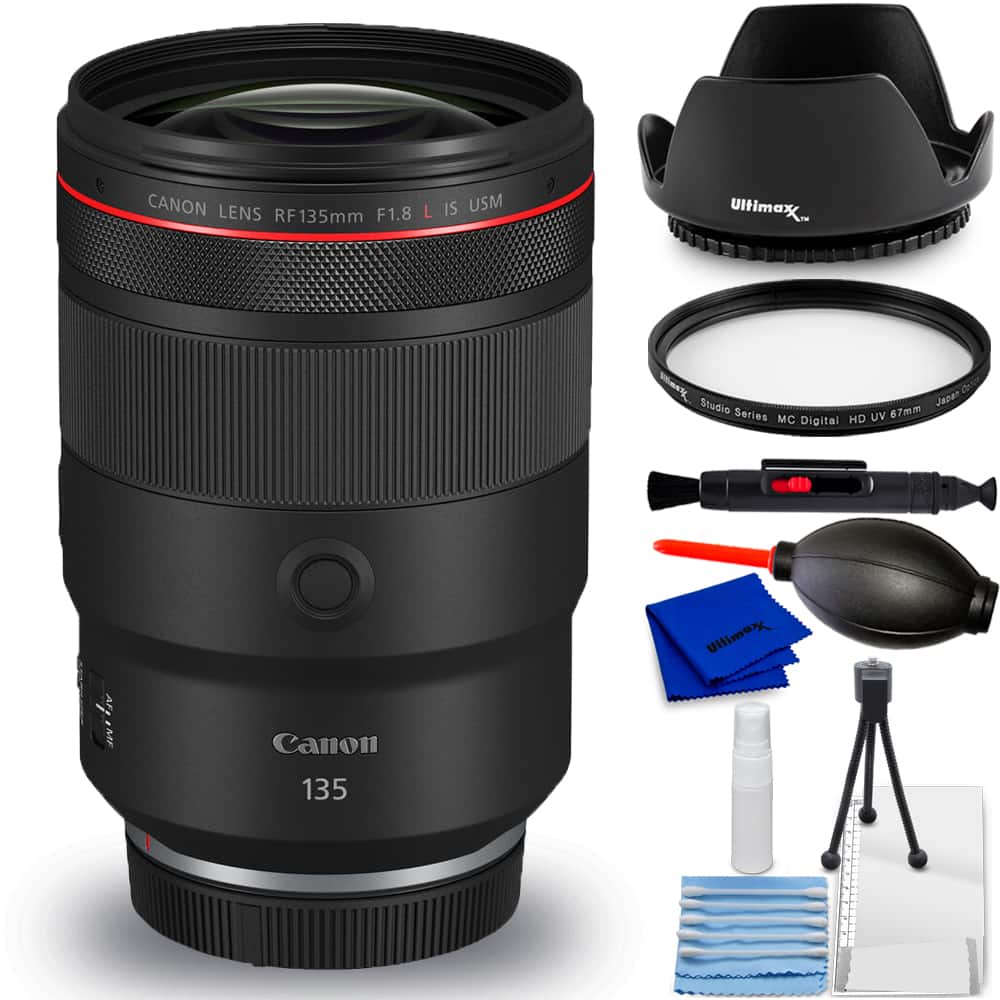 Canon - RF 135mm f/1.8 L IS USM Lens 5776C002 - 7PC Accessory Bundle - Black