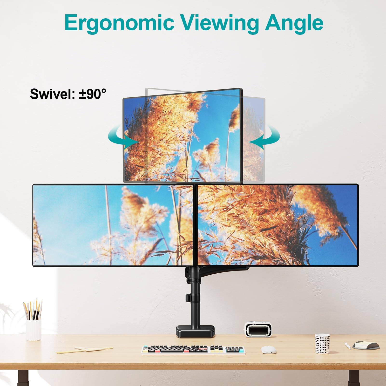 Ergonomic Viewing Angle

Swivel: ±90°