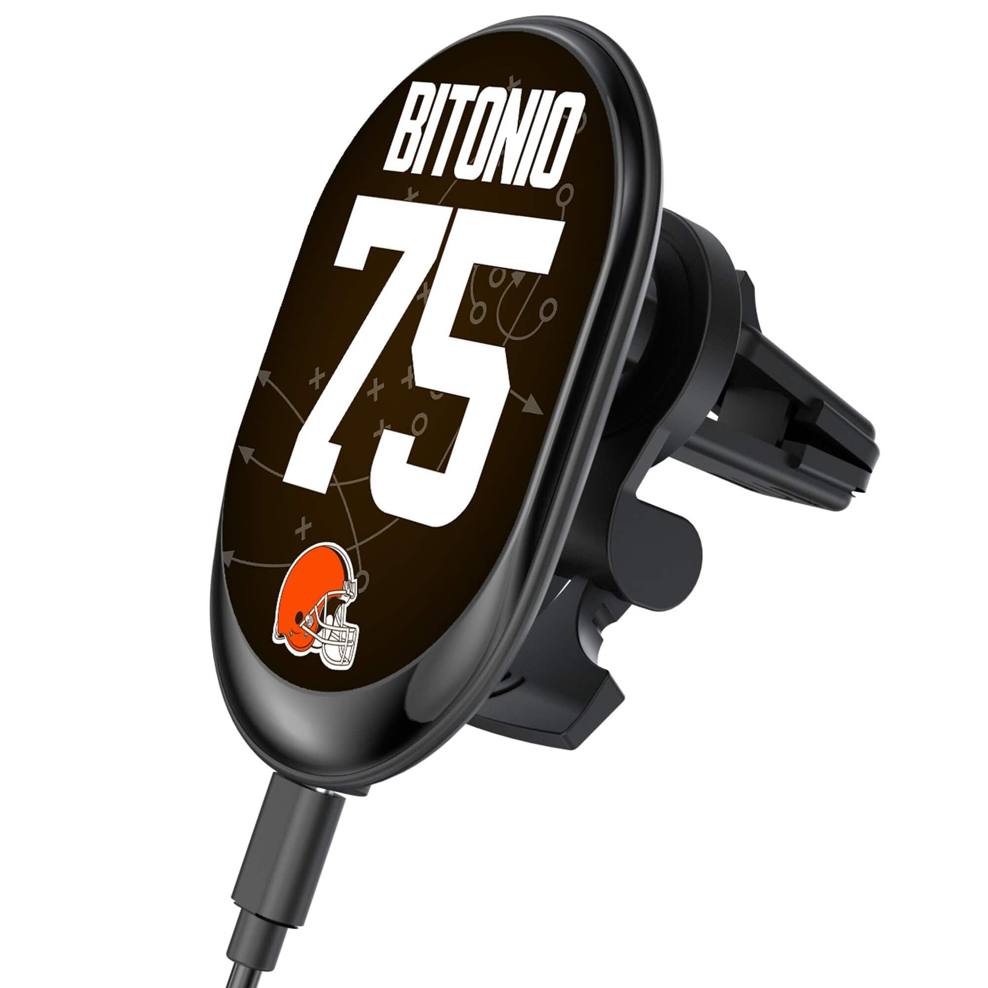 Keyscaper - Joel Bitonio Cleveland Browns Wireless Magnetic Car Charger - Black