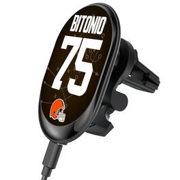 Keyscaper - Joel Bitonio Cleveland Browns Wireless Magnetic Car Charger - Black