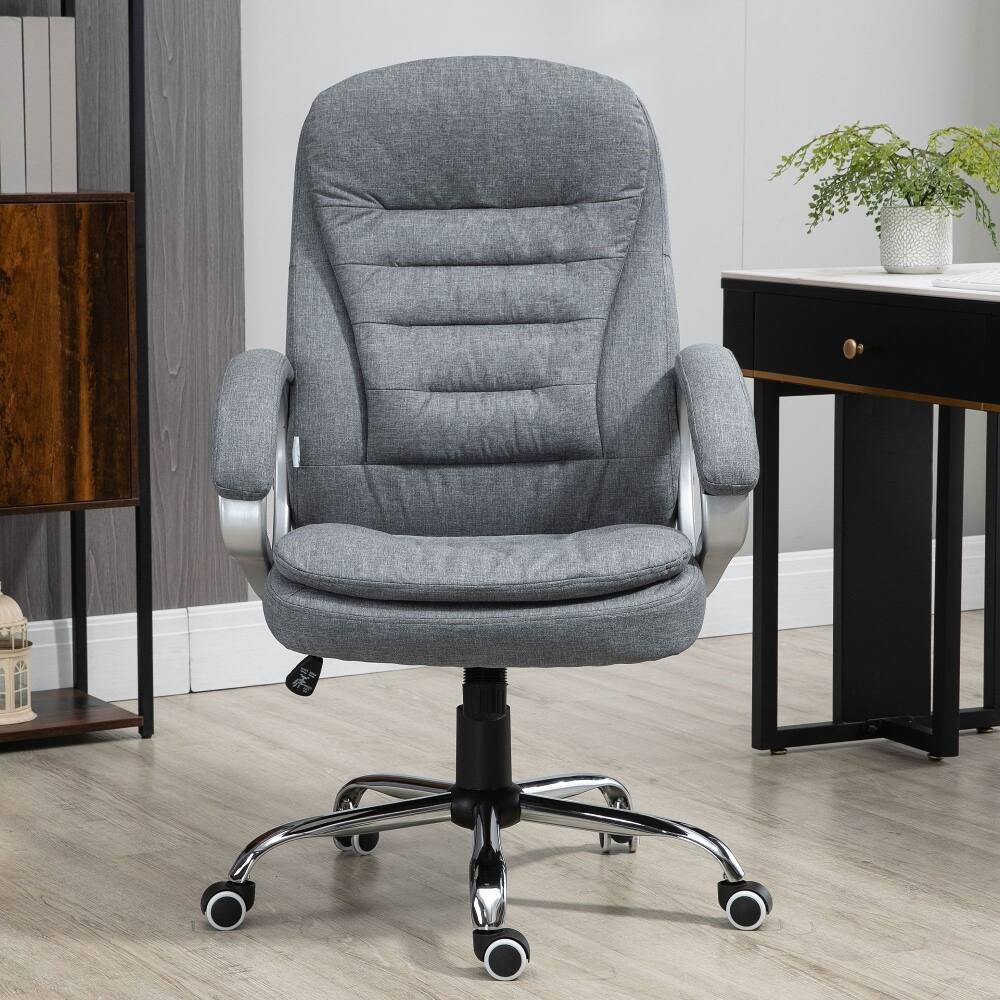 Alt View 6. Loheer - Loheer High Back Executive Office Chair, Adjustable Height, Padded Lumbar Support, Gray - Gray.