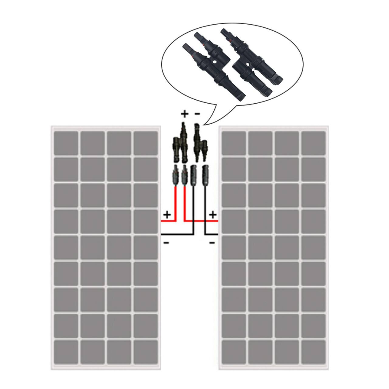Alt View 11. Renogy - Solar Y Connectors MMF+FFM Pair - Black.
