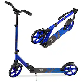 Best Choice Products - Kids Height Adjustable Kick Scooter w/ Carrying Strap, Non-Slip Deck, Kickstand - Blue