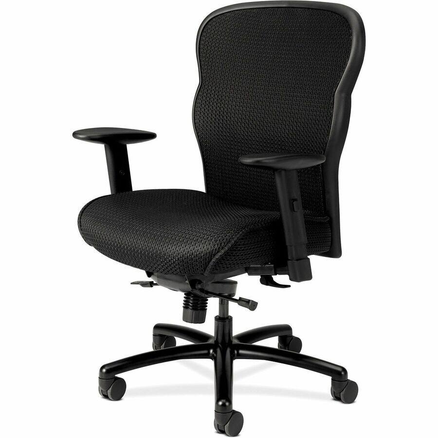 Angle. HON - HON Wave Big and Tall Chair - Mesh Seat Material - Mesh Back Material - Black - Fabric - 1 Each - Black.