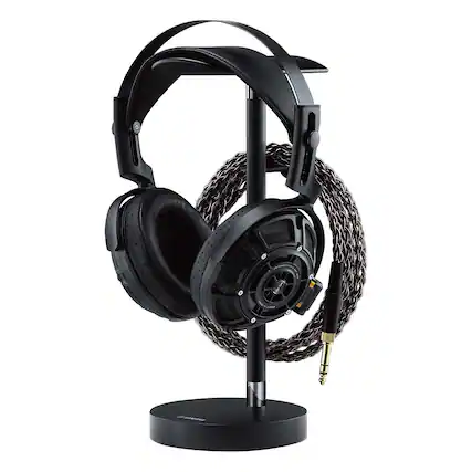 Front. Yamaha - Yamaha YH-5000SE Over-Ear Headphones with Aluminum Headphone Stand - Black.