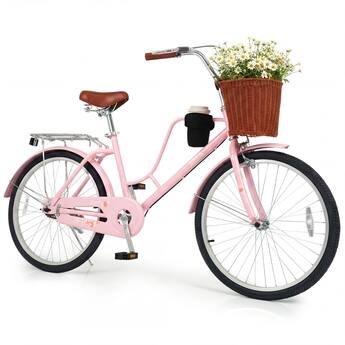 womens bicycle pink Tracer TAHA 26" Beach Cruiser Bikes 1 & 7 Speed for Women / 1-Speed The Firmstrong Womens Urban Lady 26 in 21 Classic 7-Speed - Hot Pink