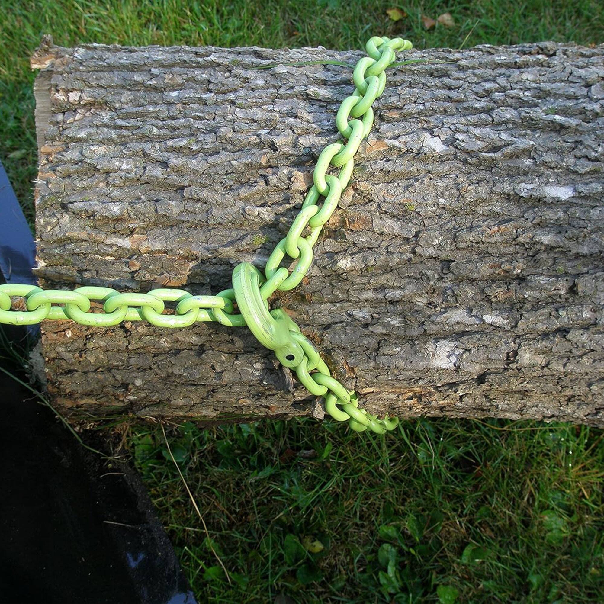 Alt View 3. Timber Tuff - Timber Tuff 15 Foot Choker Chain w/Probe Stake for ATVs, UTVs, & Lawn Tractors - Green.