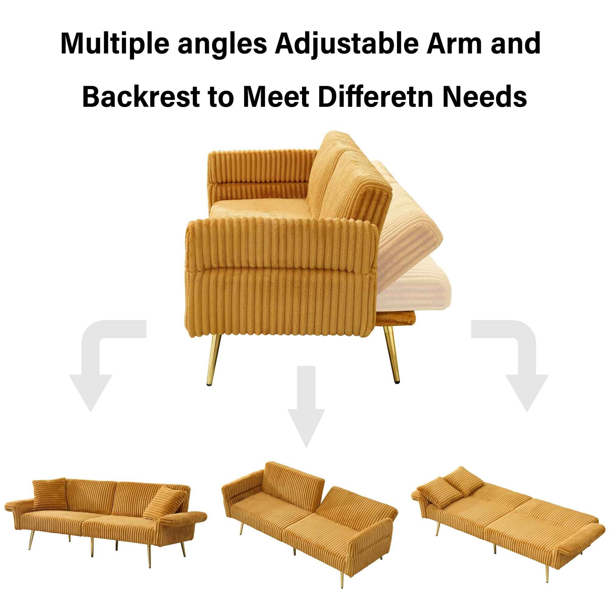 Multiple angles Adjustable Arm and Backrest to Meet Different Needs