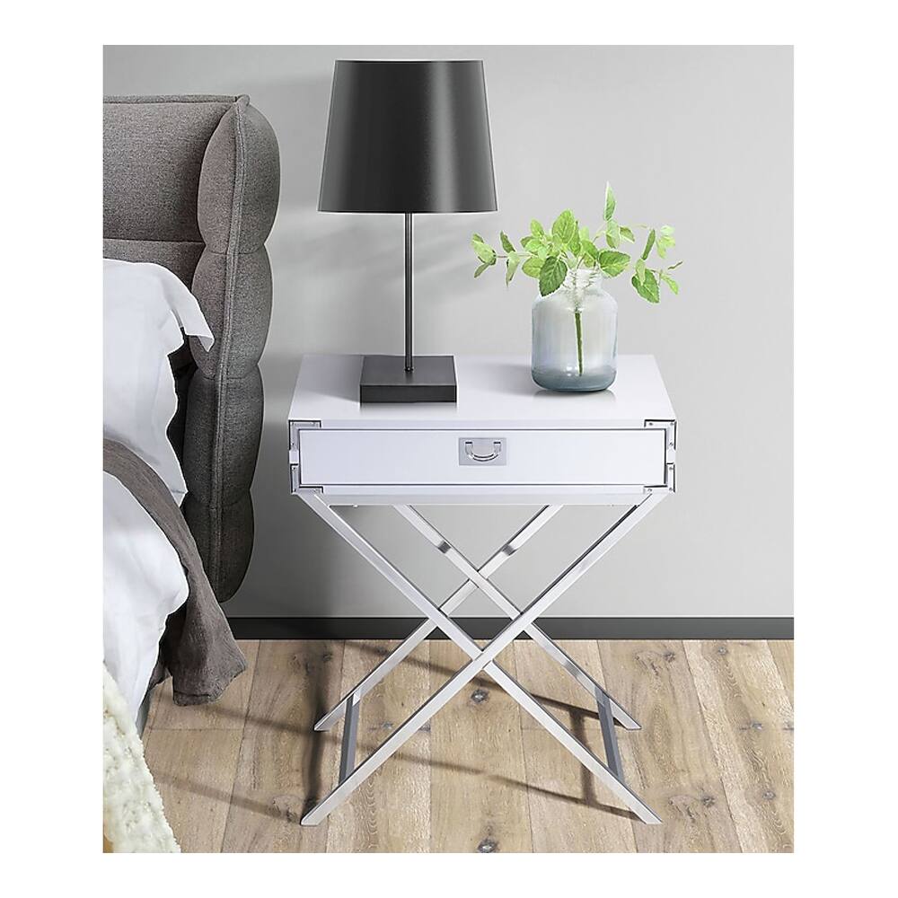 Left. Elements - Evie Nightstand - White - White.