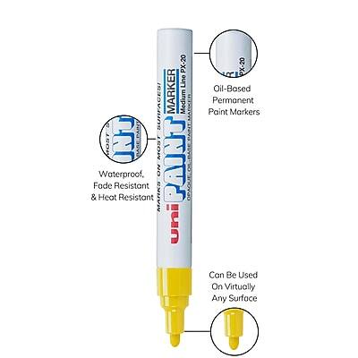PX-20 Line SURFACES MARKER Medium G THL PAINT TEO MOST OPAQUE LOL BASE PAINT/MARKER & Fade Heat Waterproof. Resistant Resistant MARKS ON PAINT OPAQUE uni R PX-20 Oil-Based Permanent Paint Markers Can Be Used On Virtually Any Surface

- Oil-Based Permanent Paint Markers
- Waterproof, Fade Resistant & Heat Resistant
- Can Be Used On Virtually Any Surface