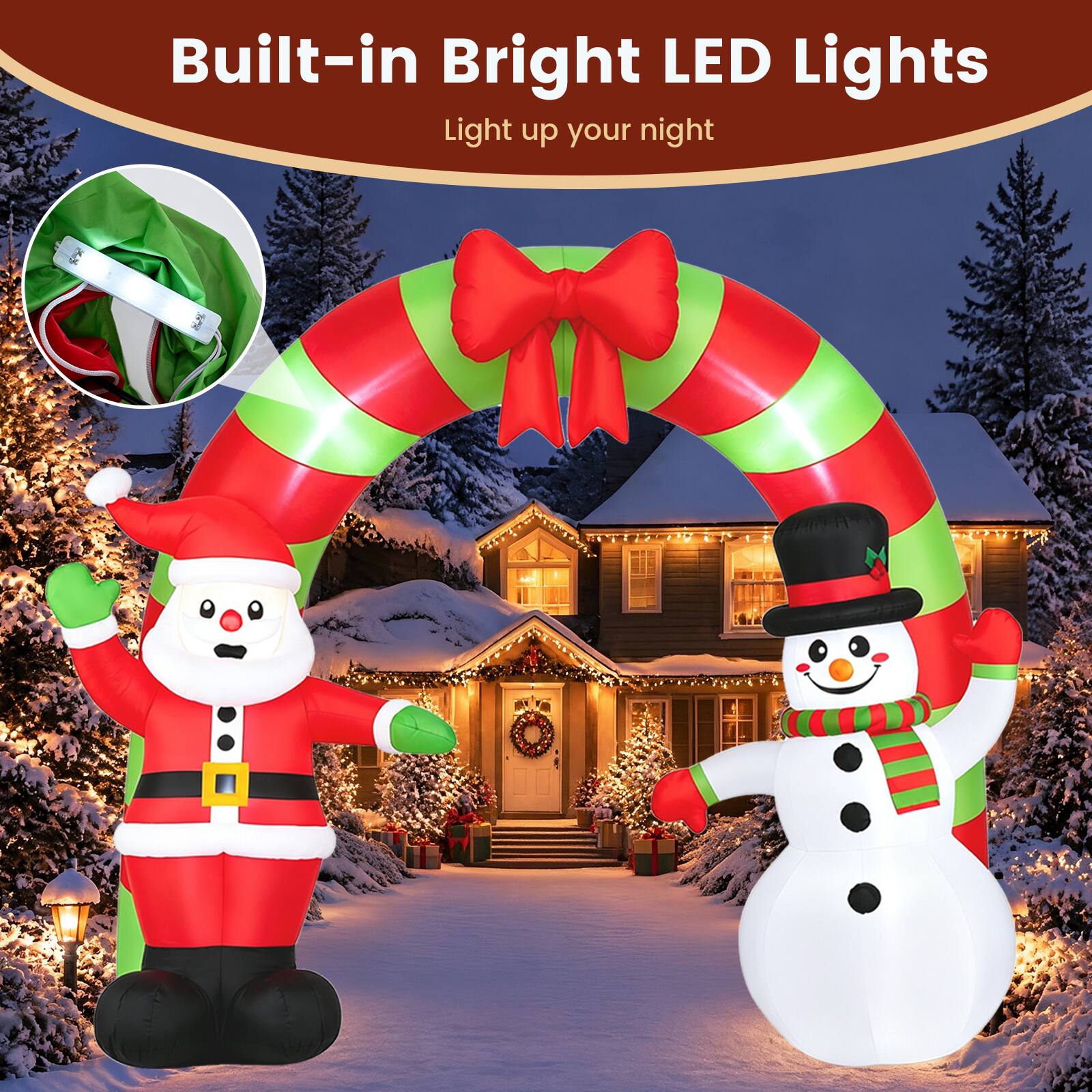 Built-in Bright LED Lights  
Light up your night