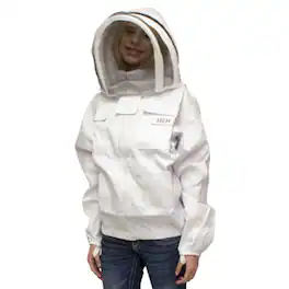 Master Rancher - Harvest Lane Honey Beekeeping Jacket with Fencing Veil Headpiece, Large - White
