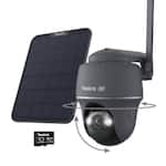 Reolink - Go Series G440 4K 8MP Solar Outdoor Wireless 4G LTE Pan Tilt Security Camera with 32GB SD Card - Gray