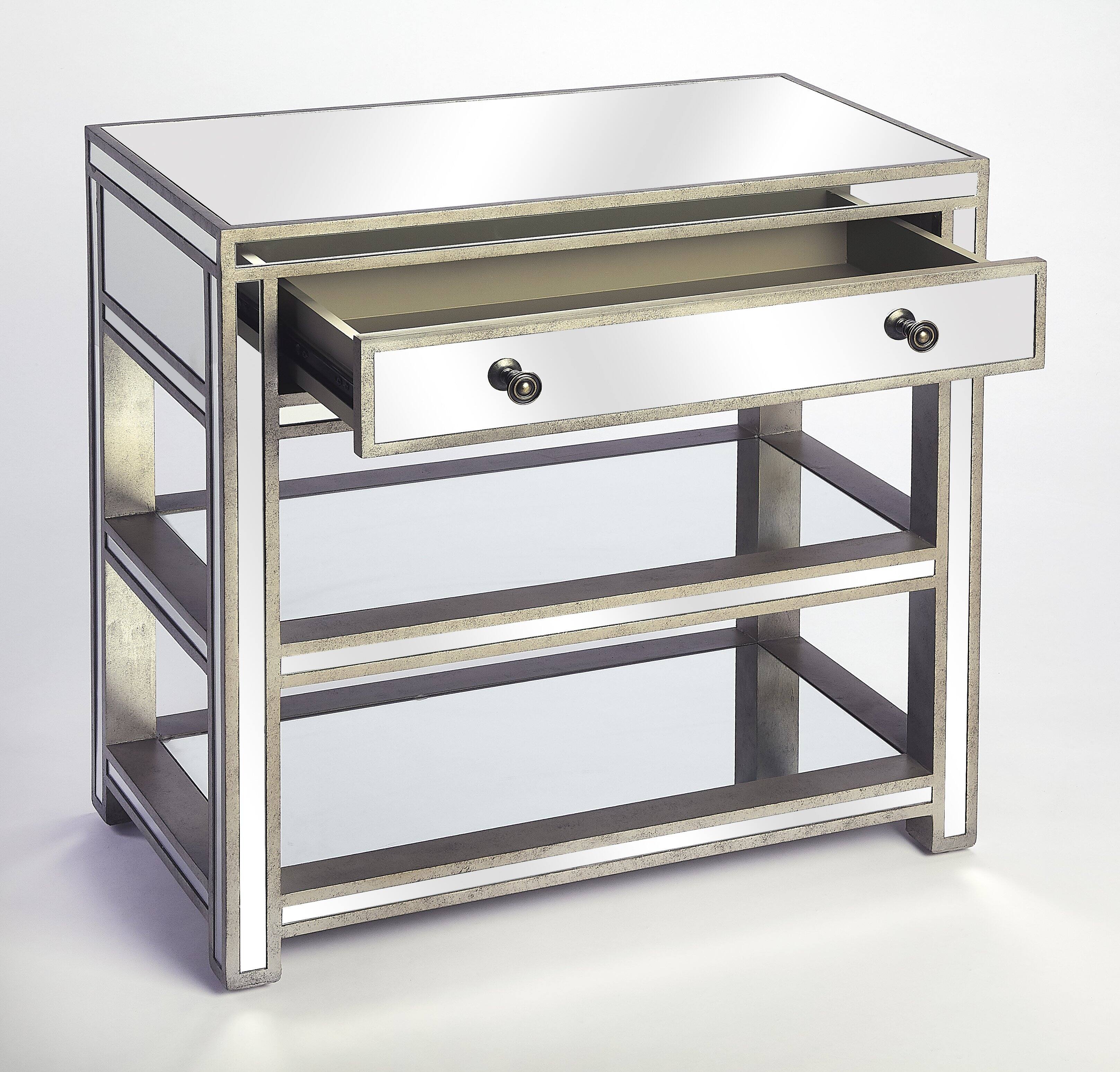 Butler Specialty Miranda 30 in. W Rectangular Mirrored 1 Drawer Console ...