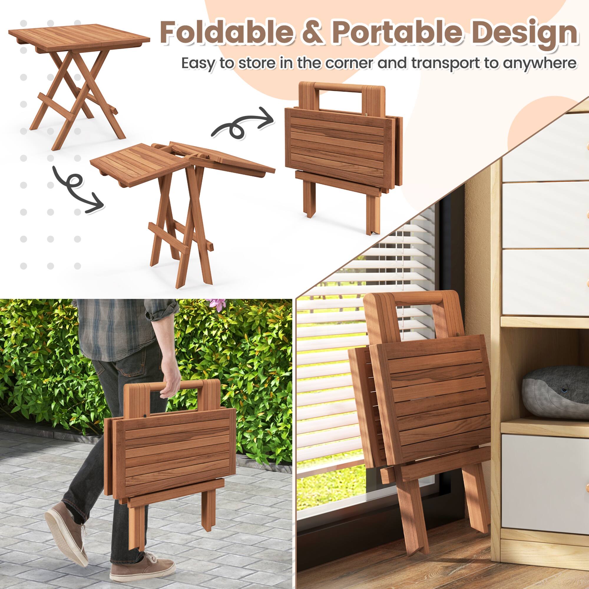Foldable & Portable Design  
Easy to store in the corner and transport to anywhere