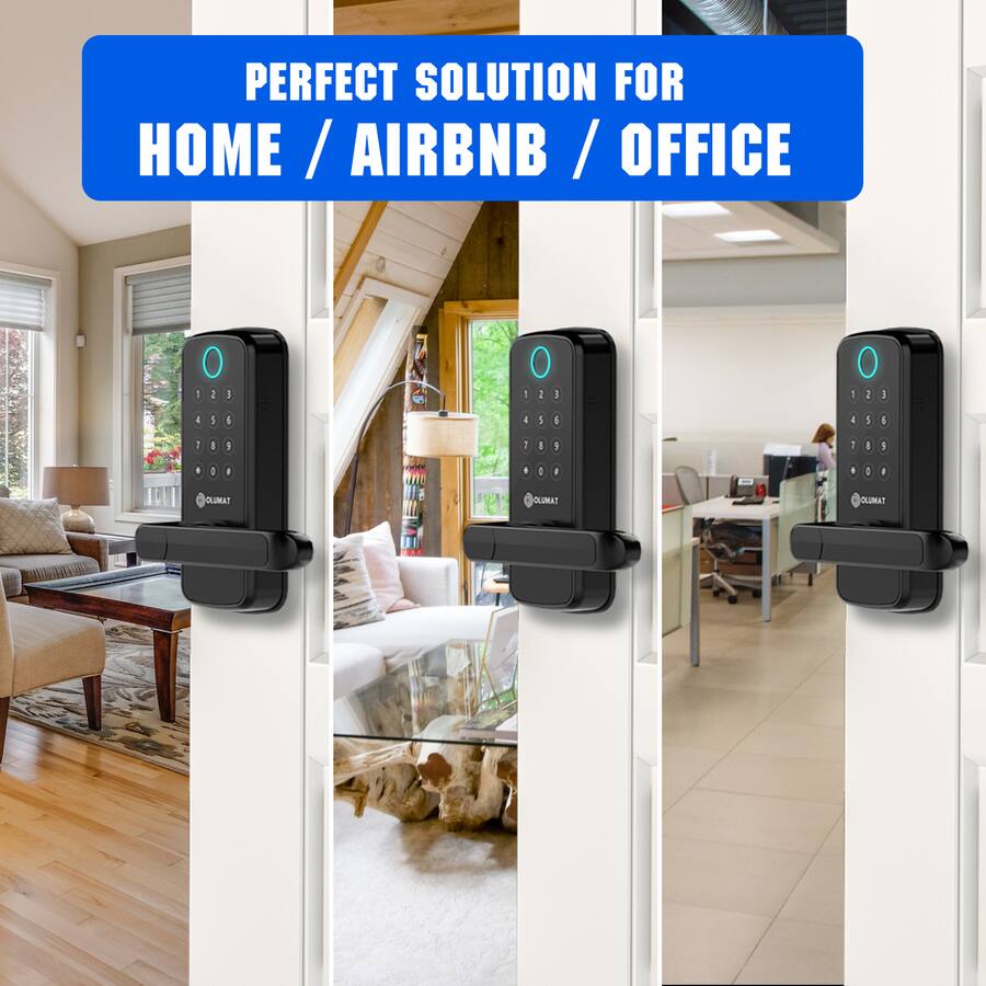 Olumat Fingerprint Smart Door Lock | Keyless Entry with Keypad, App ...