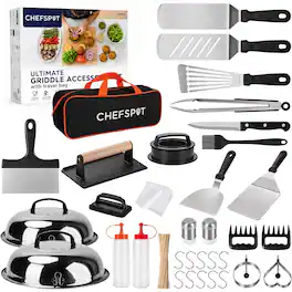 CHEFSPOT - 233-Piece Griddle Accessories Kit for Blackstone Flat Top Grills with Carry Bag - Black