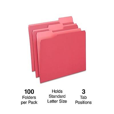100 Folders per Pack  
Holds 3 Standard Tab Letter Size Positions