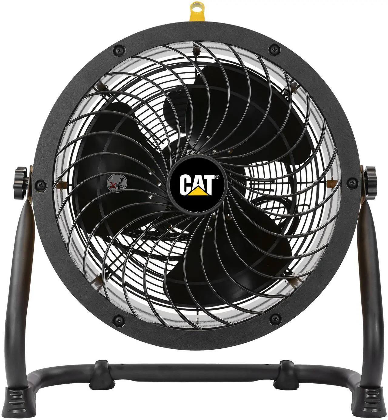 Alt View 1. Caterpillar - Caterpillar® 14" High-Velocity Fan (Yellow, 2-in-1): 2,300 CFM, 4-Speed, 360° Adjustable, Dual Ball Bearing.