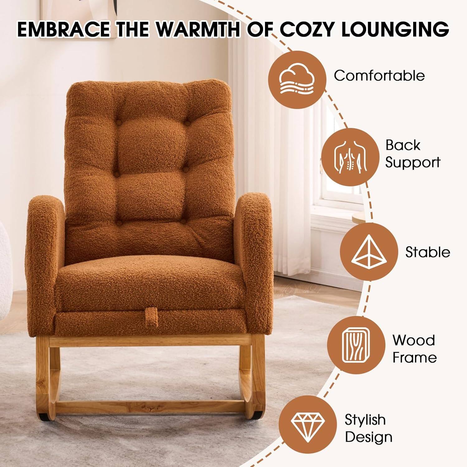 EMBRACE THE WARMTH OF COZY LOUNGING

- Comfortable
- Back Support
- Stable
- Wood Frame
- Stylish Design
