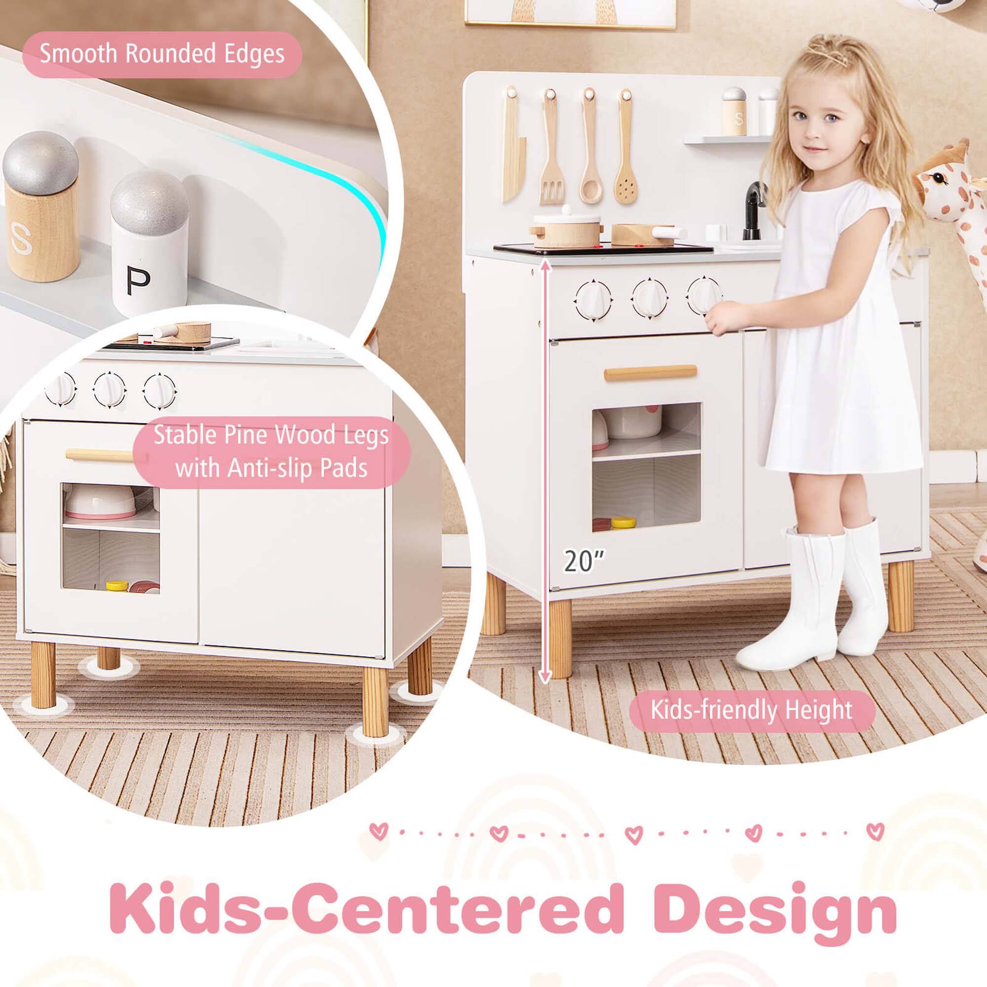 Smooth Rounded Edges

Stable Pine Wood Legs with Anti-slip Pads

Kids-friendly Height

Kids-Centered Design