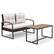 Front. Costway - 2 PCS Patio PE Wicker Furniture Set Loveseat with Acacia Wood Coffee Table Outdoor - Off White,Mix Brown.