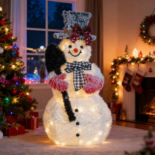 Alt View 9. Winado - Christmas Lighted Snowman Holding Spade 3 FT Decoration for Holiday Party - Multicolor.