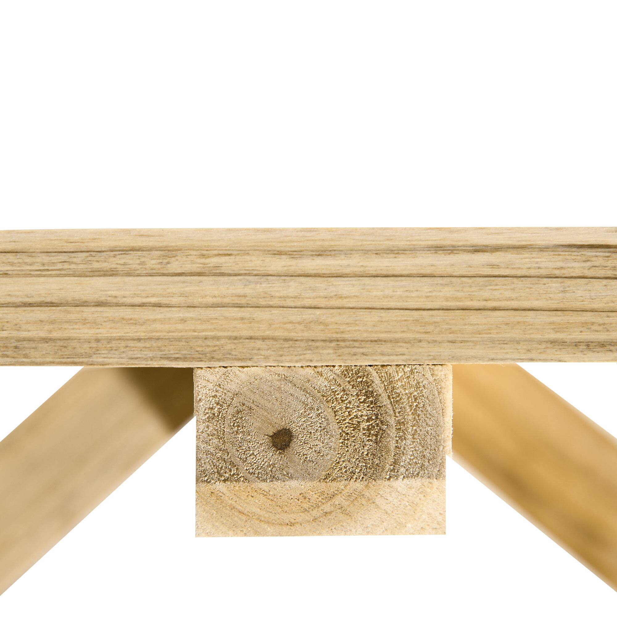 Alt View 8. Outsunny - 2-Person Wooden Garden Bench, Outdoor Wagon Wheel Porch Bench for Backyard Garden, Support 550 LBS - Natural Wood.