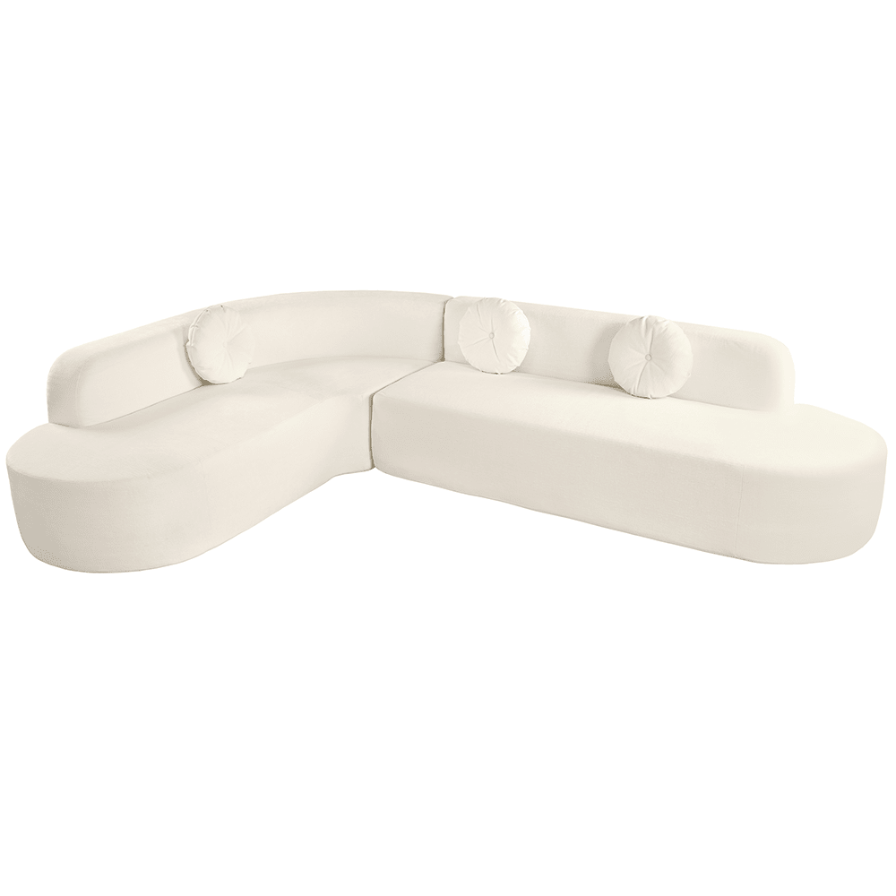 Back. Trinkets Crazed - Modular Sectional Sofa Cloud Sectional Couch, 122" Comfy L Shaped Sofa For Living Room - White.