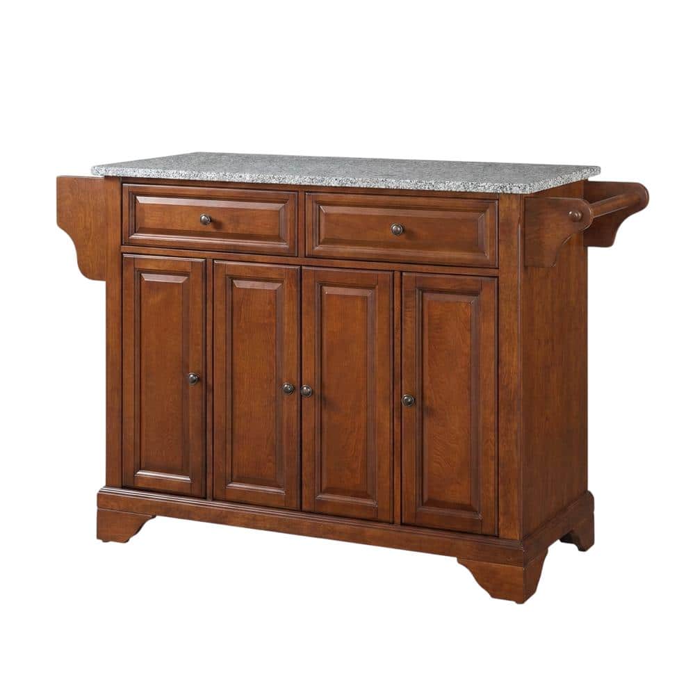 Crosley Furniture - Lafayette Granite Top Full Size Kitchen Island/Cart - Cherry