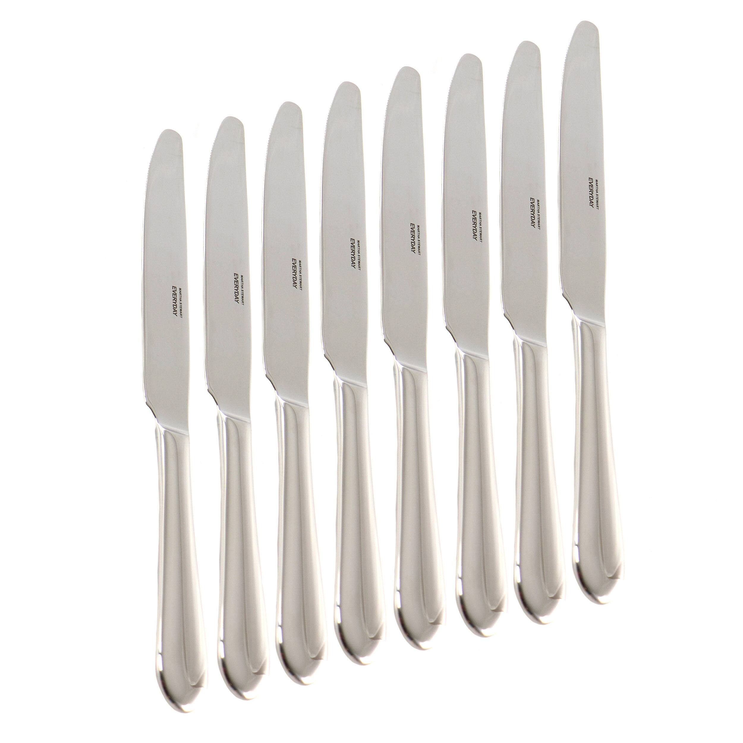Martha Stewart - Everyday 8 Piece Stainless Steel Dinner Knife Set - Silver
