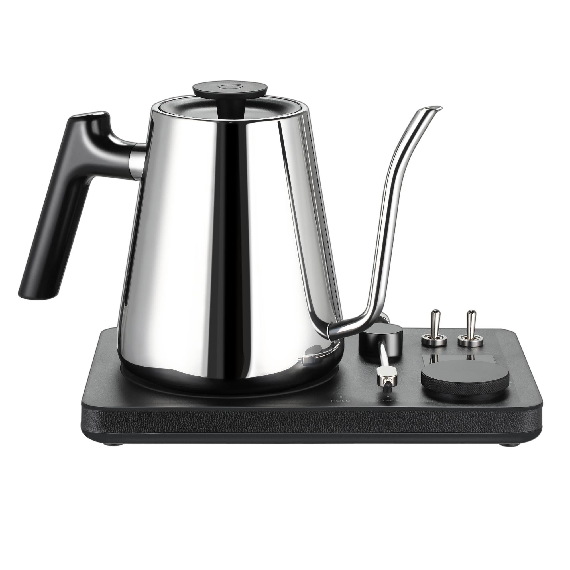 Left. Lafeeca - Lafeeca DJ Electric Gooseneck Kettle - Pour Over Coffee & Tea - Turntable Design - Fast Water Boiler - Stainless - Stainless.